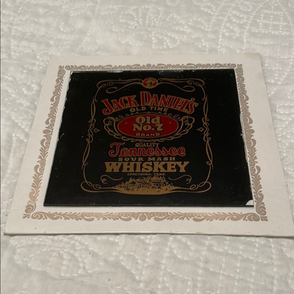 Vintage Jack Daniel’s Carnival Fair Glass Print Prize Sign Advertisement 6x6